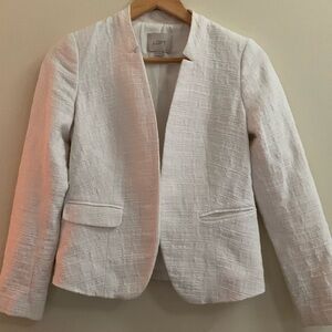 Anne Taylor Loft, 0P, White Cotton Blazer